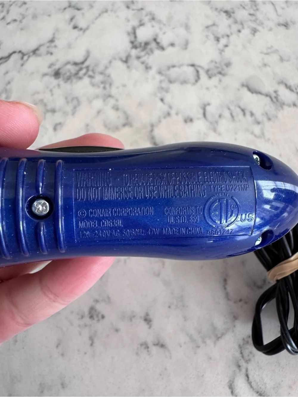 Conair Mini Ceramic Travel 1” Curling Iron in Blue